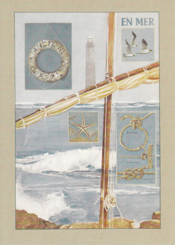 Obrázek 13x18,  moře, rám sv. dub - červotoč