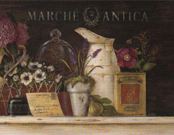 Obrázek 17x22, marché antica, rám sv. dub - červotoč