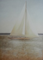 Obrázek 50x70, loď II., rám sv. dub - červotoč