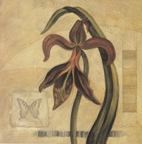 Obrázek 18x18, lilie III., rám sv. dub - červotoč