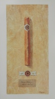 Obrázek 22x40, doutník Prince Philip, rám sv. dub - červotoč