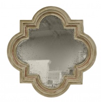 Zrcadlo Crown, lehce krémová patina, patinované sklo