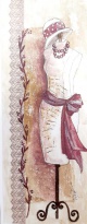 Obrázek 20x60, figurína II., rám sv. dub - červotoč