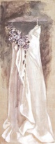 Obrázek 20x60, šaty II., rám sv. dub - červotoč