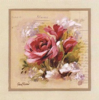 Obrázek 30x30, kytice červených růží, rám sv. dub - červotoč