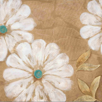 Obrázek 30x30, květy I., rám bílý s patinou
