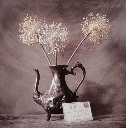 Obrázek 18x18, čajová konvice, rám sv. dub - červotoč